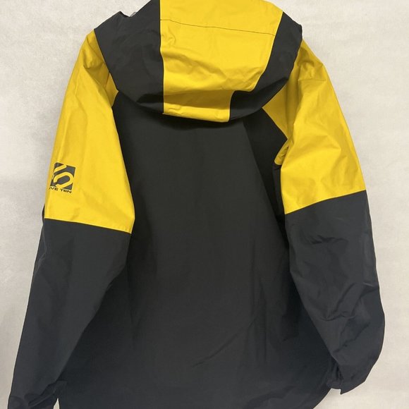 Adidas Five Ten All Mountain RAIN.RDY Jacket | Black Hazy Yellow XL X-Large Hood - Picture 8 of 9